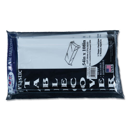 Image of Tablemate® 549WH Table Set Rectangular Table Cover, Heavyweight Plastic, 54" X 108", White, 6/pack