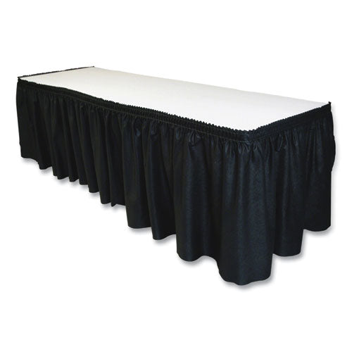 Image of Tablemate® LS2914-BK Table Set Linen-Like Table Skirting, Polyester, 29" X 14 Ft, Black