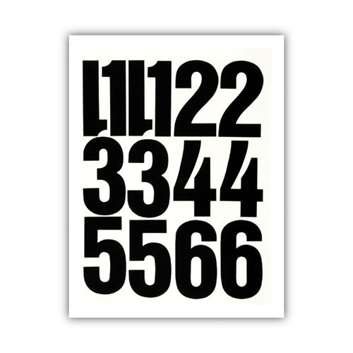 Image of Chartpak® 01193 Press-On Vinyl Self-Adhesive Numbers, 4" Tall, Black Characters, 23/Pack