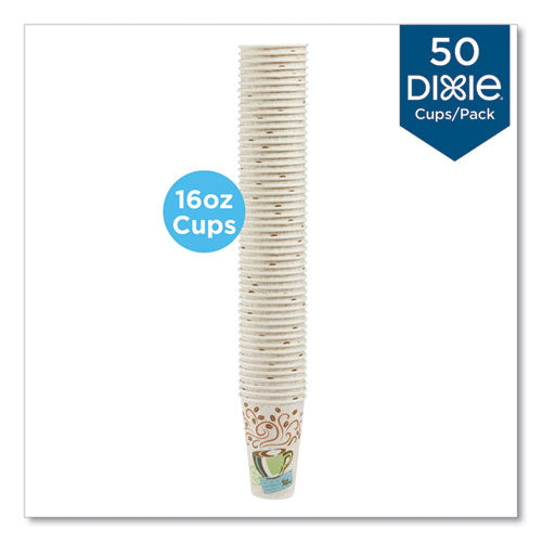 Image of Dixie® 5356CD Perfectouch Paper Hot Cups, 16 Oz, Coffee Haze Design, 50/pack