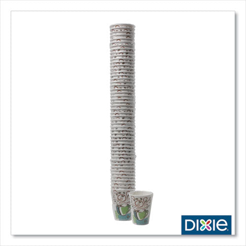 Image of Dixie® 5338CDWR PerfecTouch Hot Cups, Individually Wrapped, 8 oz, Paper, Coffee Haze Design, 50/Sleeve, 20 Sleeves/Carton