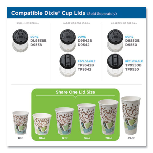 Image of Dixie® 5342CDSBP Perfectouch Paper Hot Cups, 12 Oz, Coffee Haze Design, 160/pack