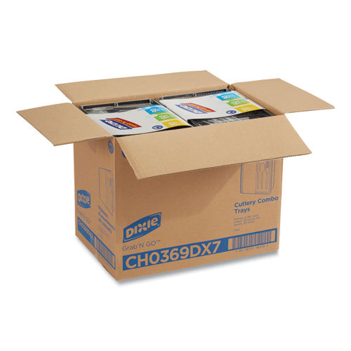 Image of Dixie® CH0369DX7 Heavyweight Polystyrene Cutlery, Fork/Knife/Spoon, Plastic, Clear, 180/Pack, 10 Packs/Carton