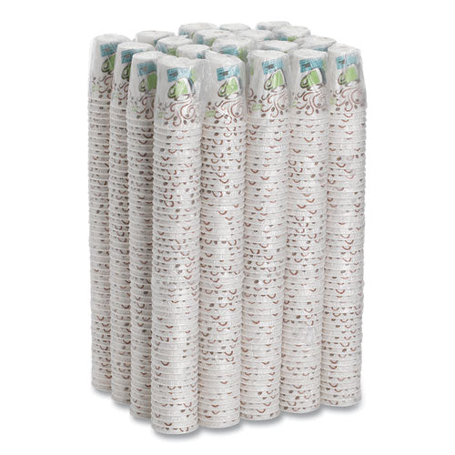 Image of Dixie® 5342CDWR Perfectouch Paper Hot Cups, 12 Oz, Coffee Haze Design, Individually Wrapped, 1,000/carton