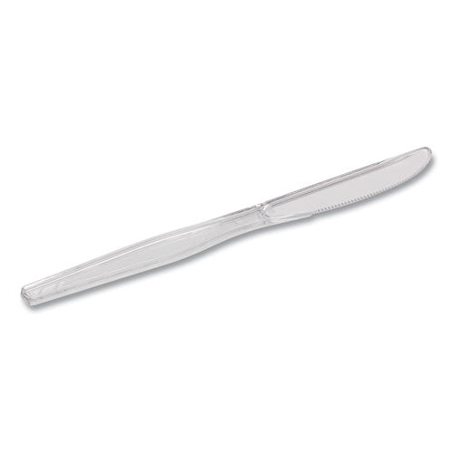 Image of Dixie® KH017 Heavyweight Polystyrene Cutlery, Knife, Plastic, Clear, 1,000/Carton