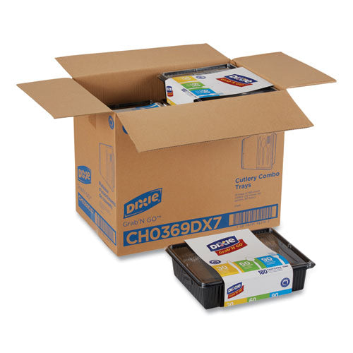 Image of Dixie® CH0369DX7 Heavyweight Polystyrene Cutlery, Fork/Knife/Spoon, Plastic, Clear, 180/Pack, 10 Packs/Carton