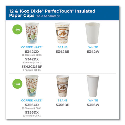 Image of Dixie® 5342CDSBP Perfectouch Paper Hot Cups, 12 Oz, Coffee Haze Design, 160/pack