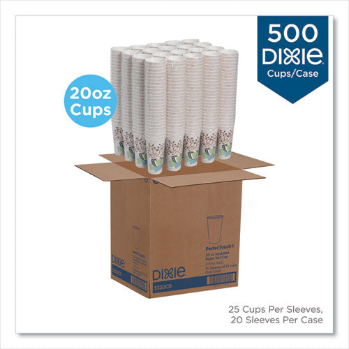 Image of Dixie® 5320CD Perfectouch Paper Hot Cups, 20 Oz, Coffee Haze Design, 25/sleeve, 20 Sleeves/carton