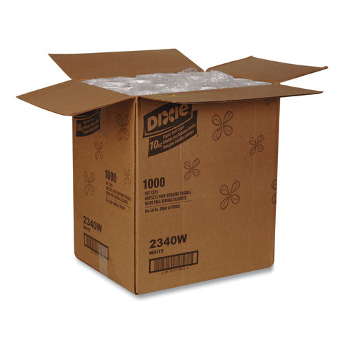 Image of Dixie® 2340W Paper Hot Cups, 10 Oz, White, 50/sleeve, 20 Sleeves/carton