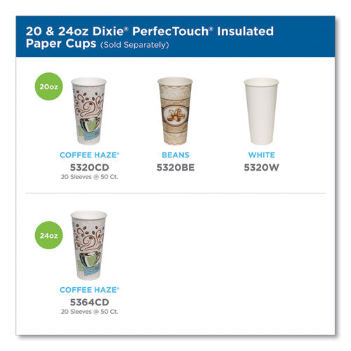 Image of Dixie® 5320CD Perfectouch Paper Hot Cups, 20 Oz, Coffee Haze Design, 25/sleeve, 20 Sleeves/carton
