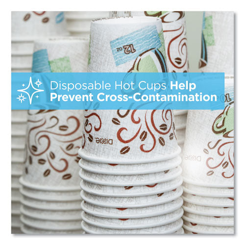 Image of Dixie® 5310DX Perfectouch Paper Hot Cups, 10 Oz, Coffee Haze Design, 25/pack