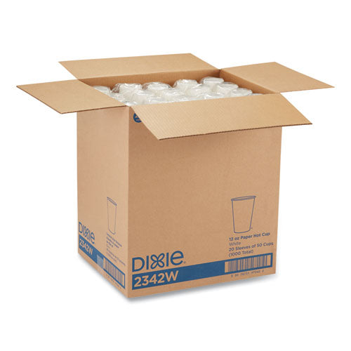 Image of Dixie® 2342W Paper Hot Cups, 12 Oz, White, 50/sleeve, 20 Sleeves/carton