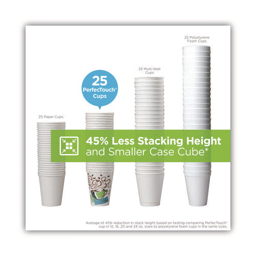 Image of Dixie® 5320CD Perfectouch Paper Hot Cups, 20 Oz, Coffee Haze Design, 25/pack