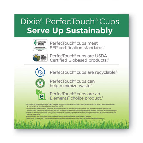 Image of Dixie® 5342W PerfecTouch Hot/Cold Cups, 12 oz, Paper, White, 50/Bag, 20 Bags/Carton