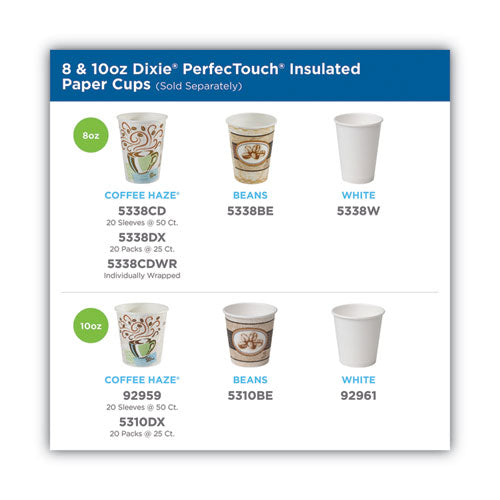 Image of Dixie® 5342W PerfecTouch Hot/Cold Cups, 12 oz, Paper, White, 50/Bag, 20 Bags/Carton