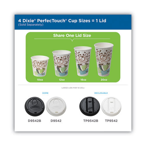 Image of Dixie® 5342W PerfecTouch Hot/Cold Cups, 12 oz, Paper, White, 50/Bag, 20 Bags/Carton