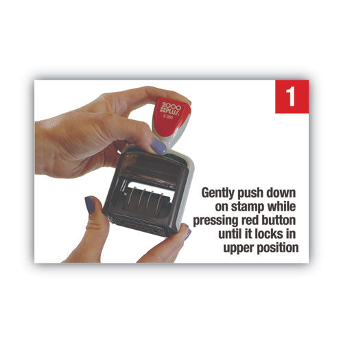 Image of COSCO 2000PLUS® 011034 Model S 360 Two-Color Message Dater, 1.75 X 1, "received", Self-Inking, Blue/red