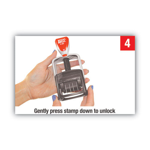 Image of COSCO 2000PLUS® 011034 Model S 360 Two-Color Message Dater, 1.75 X 1, "received", Self-Inking, Blue/red