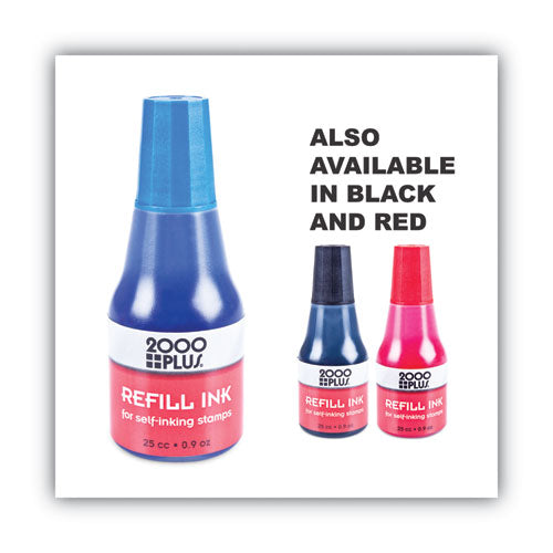 Image of COSCO 2000PLUS® 032961 Self-Inking Refill Ink, 0.9 oz. Bottle, Blue