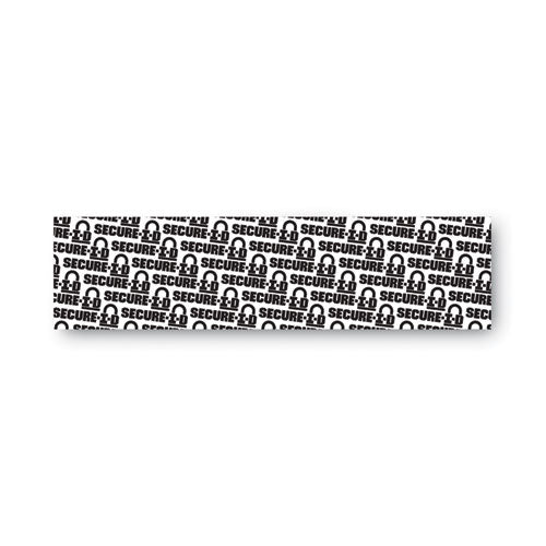 Image of COSCO 034590 secure-i-d security stamp, obscures area 2.5 x 0.31, black