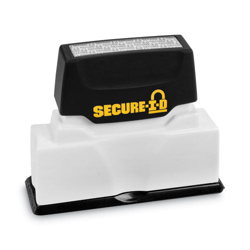 Image of COSCO 034590 secure-i-d security stamp, obscures area 2.5 x 0.31, black