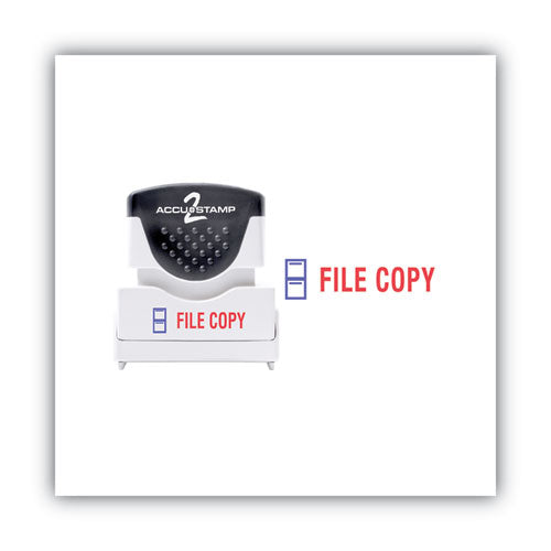 Image of ACCUSTAMP2Â® Pre-Inked Shutter Stamp, Red/Blue, FILE COPY, 1.63 x 0.5