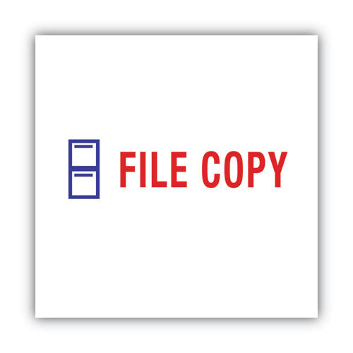 Image of ACCUSTAMP2Â® Pre-Inked Shutter Stamp, Red/Blue, FILE COPY, 1.63 x 0.5