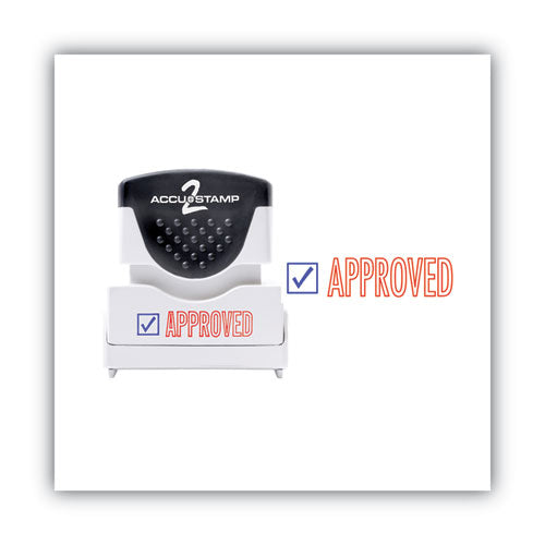 Image of ACCUSTAMP2® 035525 Pre-Inked Shutter Stamp, Red/Blue, APPROVED, 1.63 x 0.5