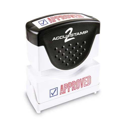Image of ACCUSTAMP2® 035525 Pre-Inked Shutter Stamp, Red/Blue, APPROVED, 1.63 x 0.5