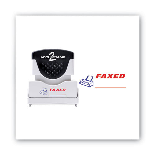 Image of ACCUSTAMP2® 035533 Pre-Inked Shutter Stamp, Red/Blue, FAXED, 1.63 x 0.5