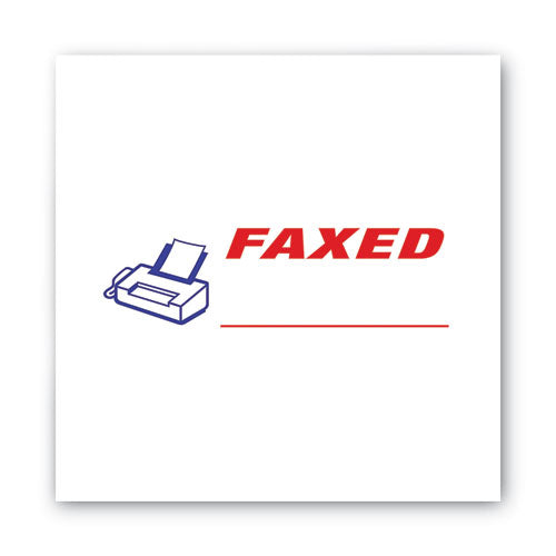 Image of ACCUSTAMP2® 035533 Pre-Inked Shutter Stamp, Red/Blue, FAXED, 1.63 x 0.5