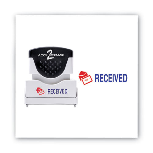 Image of ACCUSTAMP2® 035537 Pre-Inked Shutter Stamp, Red/Blue, RECEIVED, 1.63 x 0.5