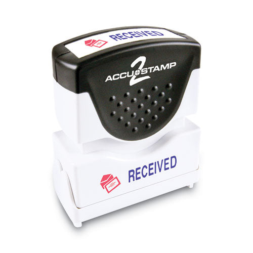 Image of ACCUSTAMP2® 035537 Pre-Inked Shutter Stamp, Red/Blue, RECEIVED, 1.63 x 0.5