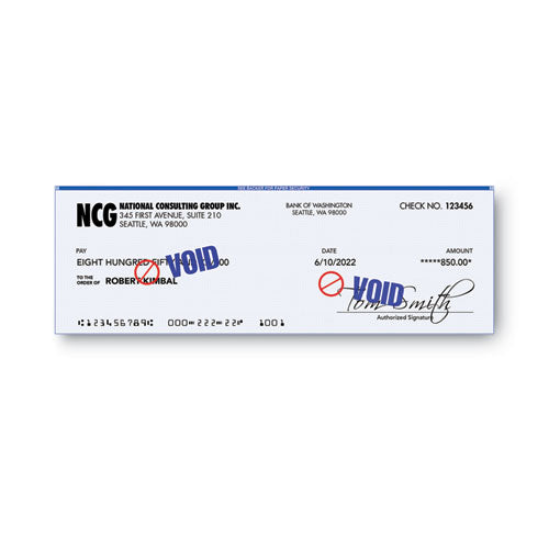 Image of ACCUSTAMP2® 035539 Pre-Inked Shutter Stamp, Red/Blue, VOID, 1.63 x 0.5