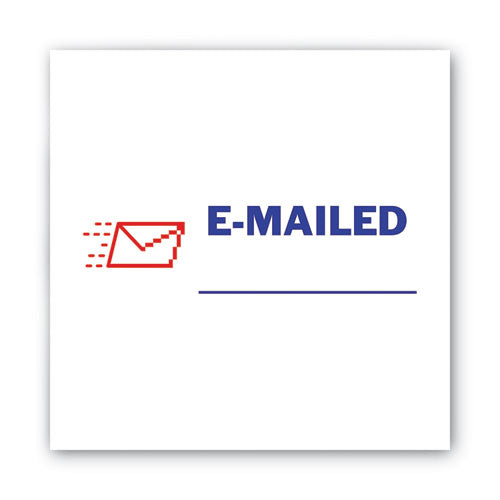 Image of ACCUSTAMP2® 035541 Pre-Inked Shutter Stamp, Red/Blue, EMAILED, 1.63 x 0.5