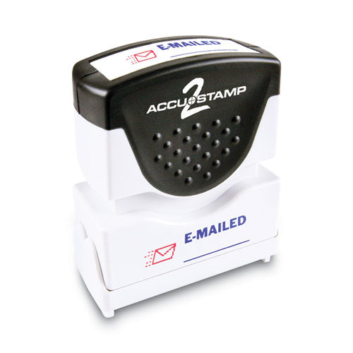 Image of ACCUSTAMP2® 035541 Pre-Inked Shutter Stamp, Red/Blue, EMAILED, 1.63 x 0.5