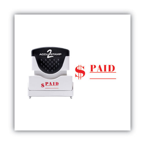 Image of ACCUSTAMP2® 035578 Pre-Inked Shutter Stamp, Red, PAID, 1.63 x 0.5