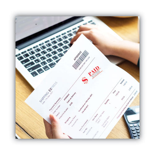 Image of ACCUSTAMP2® 035578 Pre-Inked Shutter Stamp, Red, PAID, 1.63 x 0.5