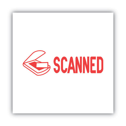 Image of ACCUSTAMP2® 035605 Pre-Inked Shutter Stamp, Red, SCANNED, 1.63 x 0.5