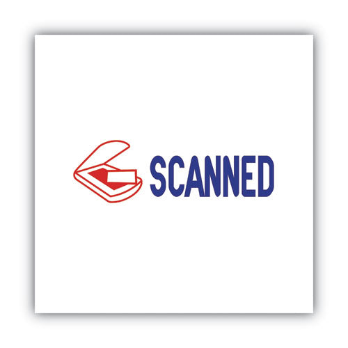 Image of ACCUSTAMP2® 035606 Pre-Inked Shutter Stamp, Red/Blue, SCANNED, 1.63 x 0.5