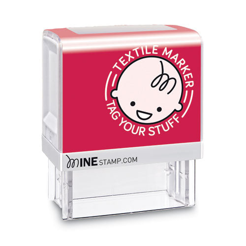 Image of COSCO 039605 MINE Textile Stamp, 1.5" x 1.5", Black
