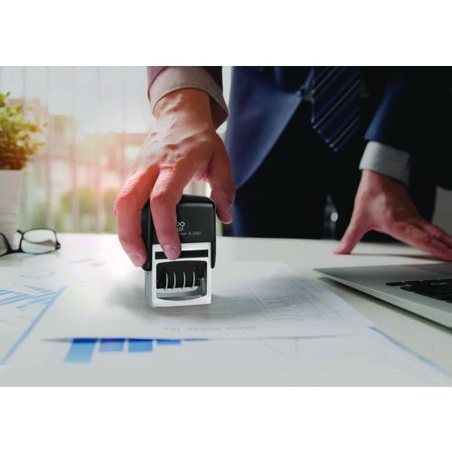 Image of COSCO 2000PLUS® 065005 Economy Message Dater, 4 Messages, Red/blue, 1.75 X 0.94