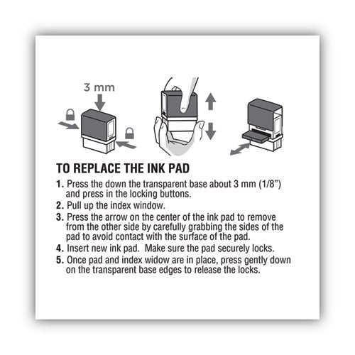 Image of COSCO 2000PLUS® 065465 Replacement Ink Pad for 2000PLUS 1SI20PGL, 1.63" x 0.25", Black