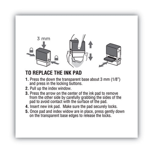 Image of COSCO 2000PLUS® 065487 Replacement Ink Pad for 2000PLUS 1SI15P, 3" x 0.25", Black