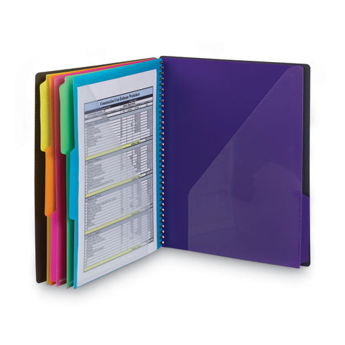 Image of Smead 89207 Poly Project Organizer, 12 Letter-Size Sleeves, Gray With Bright Pockets