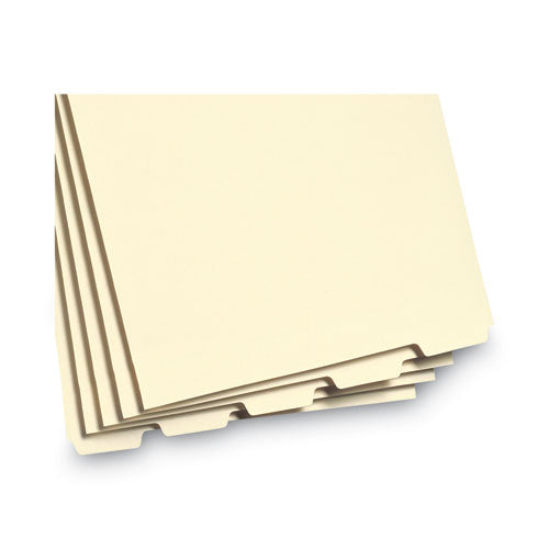 Image of Smead 35600 Stackable Folder Dividers with Fasteners, End Tab: 1/5-Cut, 1 Fastener, Letter Size, Manila, 4 Dividers/Set, 50 Sets/Pack