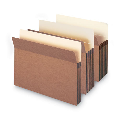 Image of Smead Redrope Drop Front File Pockets, 5.25" Expansion, Letter Size, Redrope, 10/box