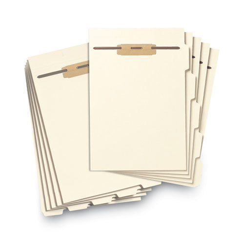 Image of Smead 35600 Stackable Folder Dividers with Fasteners, End Tab: 1/5-Cut, 1 Fastener, Letter Size, Manila, 4 Dividers/Set, 50 Sets/Pack