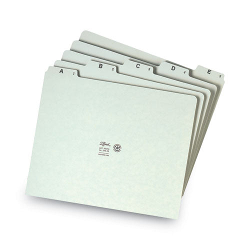 Image of Smead 50376 Alphabetic Top-Tab Indexed File Guide Set, 1/5-Cut Top Tab, A to Z, 8.5 x 11, Green, 25/Set