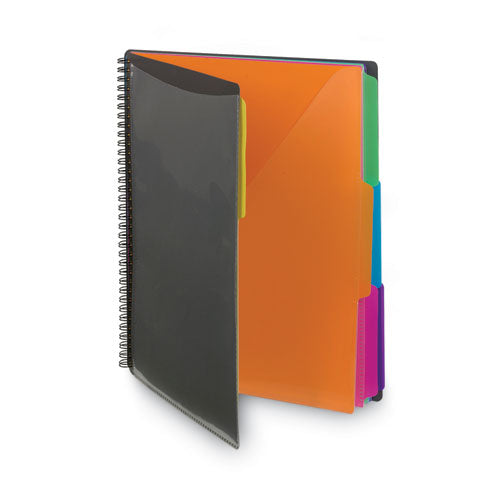 Image of Smead 89207 Poly Project Organizer, 12 Letter-Size Sleeves, Gray With Bright Pockets